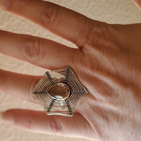 New Morganite Spiderweb 925 Silver Ring. - Picture 7 of 11